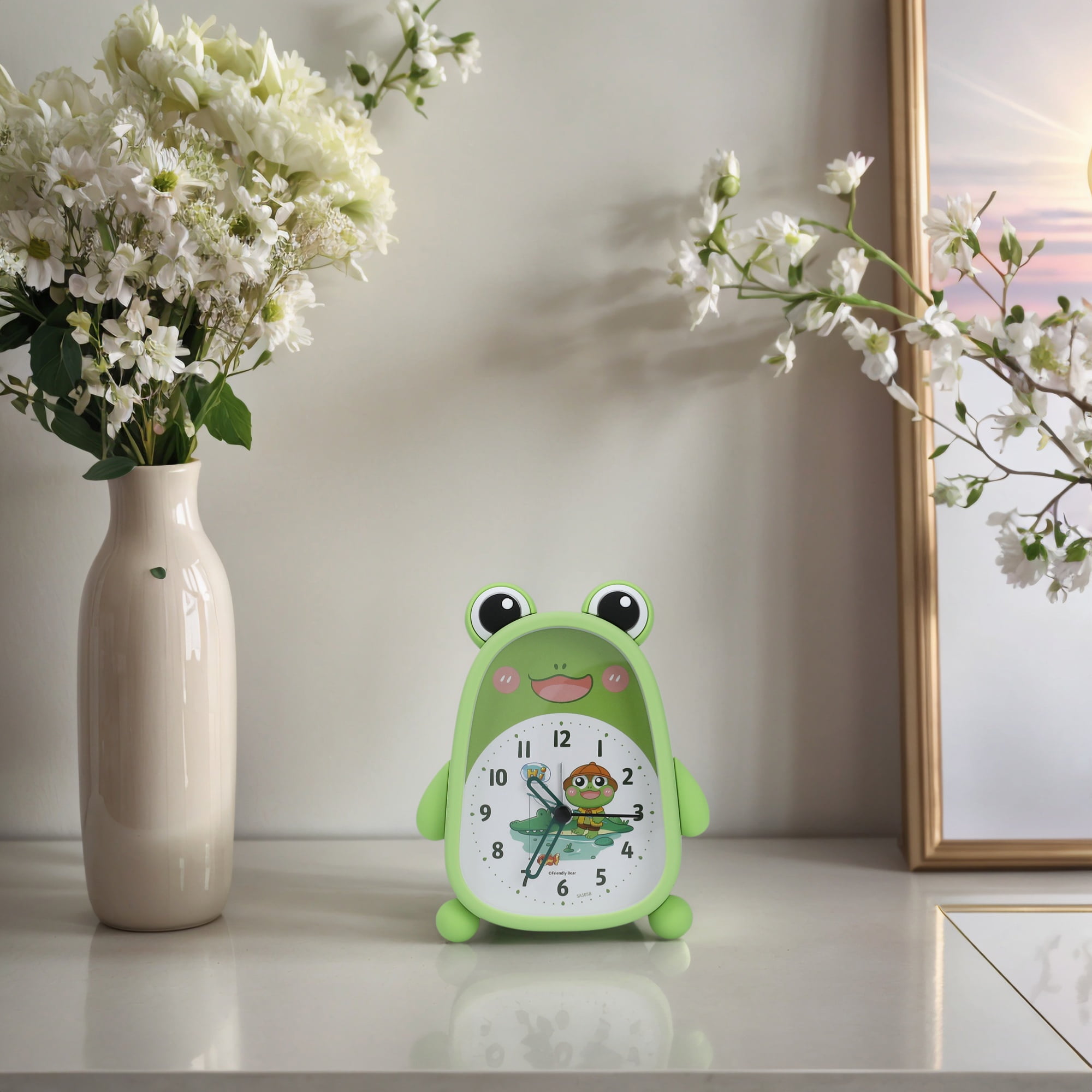 Unique Bargains Mechanical Alarm Clock Light Green 4.1"L x 1.6"W x 5.5"H