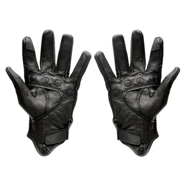 Guantes de cuero de dedo completo, guantes de protección y calentamiento de la espalda y los nudillos en motocicletas