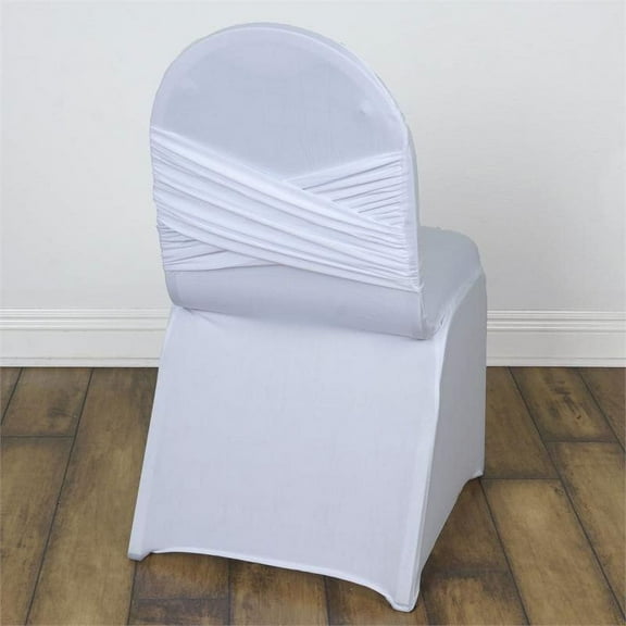 Efavormart 5 PCS White Madrid Spandex Banquet Chair Covers, Premium Fitted Chair Covers