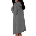 thumbnail image 4 of Breezora Oversized Hooded Cable Knit Cardigan Women’s Long Open Front Sweater Coat Cozy Chunky Weave with Pockets M Size Dark Gray, 4 of 4