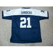 Unsigned Deion Sanders Jersey #21 Dallas Custom Stitched Blue Football New No Brands/Logos Sizes S-3XL