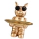 thumbnail image 2 of Escultura de perro nórdico, figurita de perro de resina con bandeja, almacenamiento de baratijas, figurita de Animal, llavero para decoración , B-dorado Macarena llavero de estatua de resina, 2 of 7
