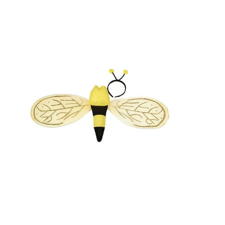 Bee Wings With Antenna Headband Black Yellow Bug Insect Costume Accessory Kit