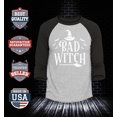thumbnail image 2 of Shop4Ever Men's Bad Witch Matching Halloween Costumes Raglan Baseball Shirt Small Heather Grey/Black, 2 of 4