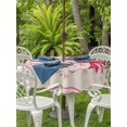 thumbnail image 2 of Outdoor Tablecloth with Umbrella Hole and Zipper, Valentine's Day Round Table Cloth 54 Inch Waterproof Tablecloth, Pink Bows Romantic Love Heart Vintage Plaid Picnic Table Cover for Patio Camping, 2 of 7