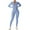 Haze Blue, variant on KANG Women Long Sleeve Workout Jumpsuit Zip Up Romper Bottom Pants Bodysuit Bodycon Sexy One Piece S