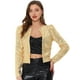 thumbnail image 1 of Chaqueta corta Allegra K con lentejuelas brillantes para mujer Oro S, 1 of 6
