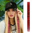 thumbnail image 3 of 18 Inch Tail Hair Extensions Synthetic Straight Clip In for Daily Use with Stripe Printed Design in Random Colors, 3 of 3