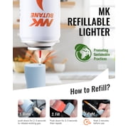 MK Candle Lighter, Butane Refillable Wind-Resistant Flame, 4-Pack for BBQ, Camping, Outdoor Use (Earthy-4PC)