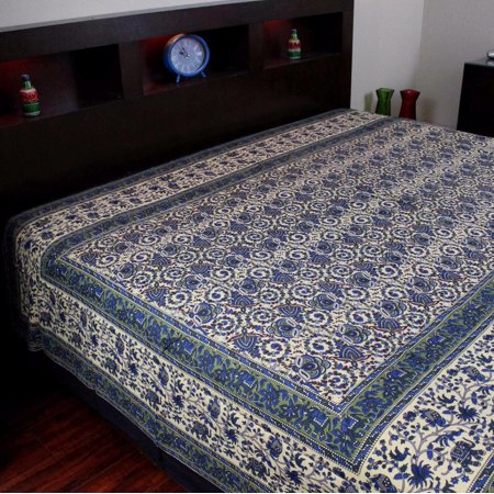 China Blue Tapestry Elephant Floral Print Cotton Tapestry Wall Hanging Beach Sheet Bed sheet Bedspread Twin 70 x 106 inches Blue ()