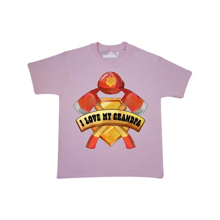 I Love My Grandpa- Firefighter Axes, Badge, Helmet Youth T-Shirt