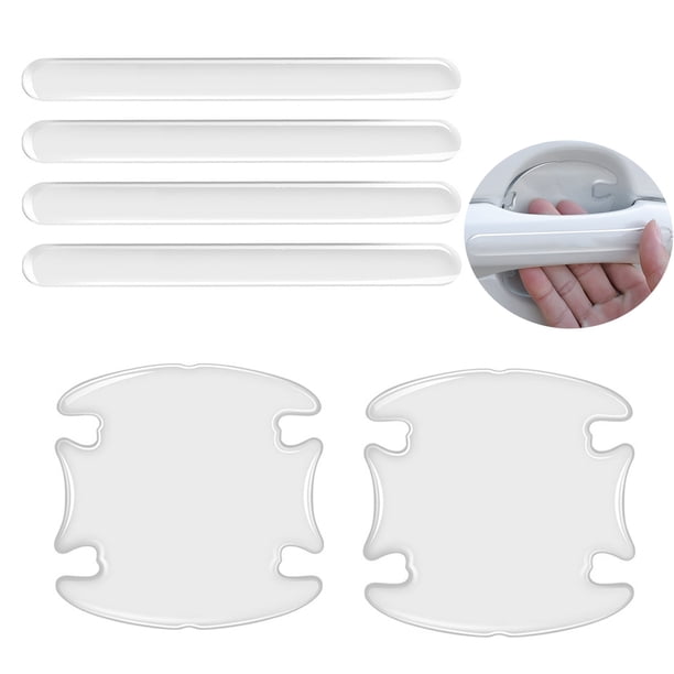 Manija de la puerta del coche Película protectora contra rasguños Puerta transparente Tira anticolisión Tazón de la puerta Manija de la puerta Protector contra rasguños 8 PCS Sincero Electrónica