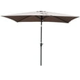 thumbnail image 7 of 6 x 9ft Outdoor Patio Umbrella with Crank and Push Button Tilt, Waterproof Umbrella for Garden, Backyard, Swimming Pool, Market, Sun Shade Umbrella, Mushroom, 7 of 7