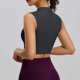 thumbnail image 5 of Basic White Tank Top Mujeres de Cuello Alto de Malla de Doble Cara Que Absorbe Golpes Yoga Top, Body Shaping Tank Tops para Mujeres con Taza Fija, 5 of 7