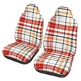 thumbnail image 3 of ZNDUO Scottish Red Check Pattern Car Seat Cover, Breathable Polyester Universal 2 Pcs Car Seat, 3 of 8
