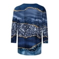 thumbnail image 5 of Women Summer Tops 2024 3/4 Length Sleeve Fashion Printed Round Neck Plus Size Top T-Shirt 50% Off Clearance!, 5 of 5