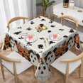thumbnail image 2 of Halloween Tablecloth Square 60x60 Inch Burnt Orange Cream White Pumpkin Dark Black Rose Floral Holiday Themed Decorative Table Cloth Farmhouse for Indoor Party Kitchen Dinner Picnic Decor, 2 of 5