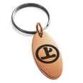 thumbnail image 1 of Stainless Steel Murakami Samurai Crest Engraved Small Oval Charm Keychain Keyring, 1 of 1