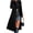 Black, variant on Women's Long Wool Coat Double-Breasted Peacoat Classic Notch Lapel Trench Coat Casual Fall Winter Overcoat