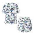thumbnail image 5 of Kdxio Hawaii Palms Print Pajamas Sets for Women Short-Sleeved Pjs with Lounge Shorts Two Piece Sleepwear S-4XL, 5 of 9