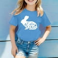 thumbnail image 2 of Chemises Filles Mode Décontractée Imprimé Col Rond Manches Courtes T-Shirt Hauts Filles Bleu 4 Ans-5 Ans, 2 of 4