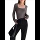 thumbnail image 2 of Body Sexy de Mujer con Cuello Cuadrado, Larga y Ribete Acanalado. Gris Oscuro S, 2 of 5