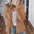 thumbnail image 3 of Women Hoodie Jacket Long Sleeve Zipper Sweatshirt Fluffy Fleece Coat Cardigan Hooded Sweatshirt Outwear, 3 of 4