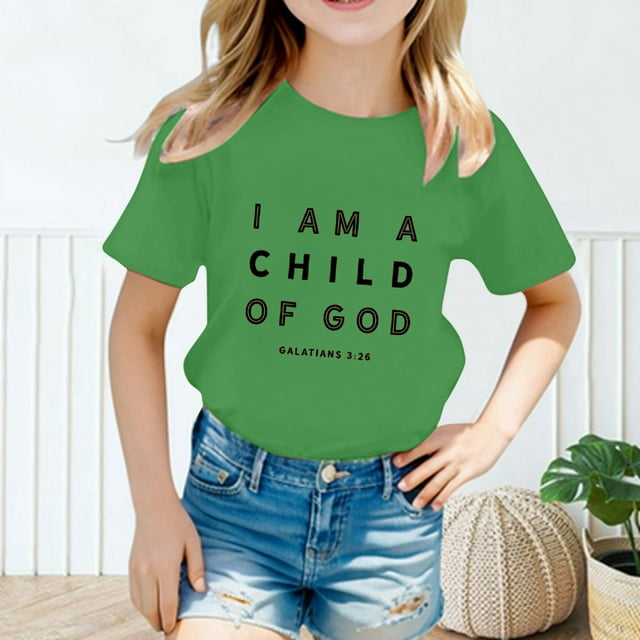 Chemises pour Enfants Filles Mode Décontractée Imprimé Chemise à Manches Courtes Col Rond Vêtements d'Été Garçons Filles Cadeau Anniversaire pour Filles de 6-8 Ans
