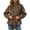 Brown, variant on Suede Jacket Women Fall Winter Long Sleeve Heavyweight Button Down Stand Collar Belted Waist Tie Coat with Pockets