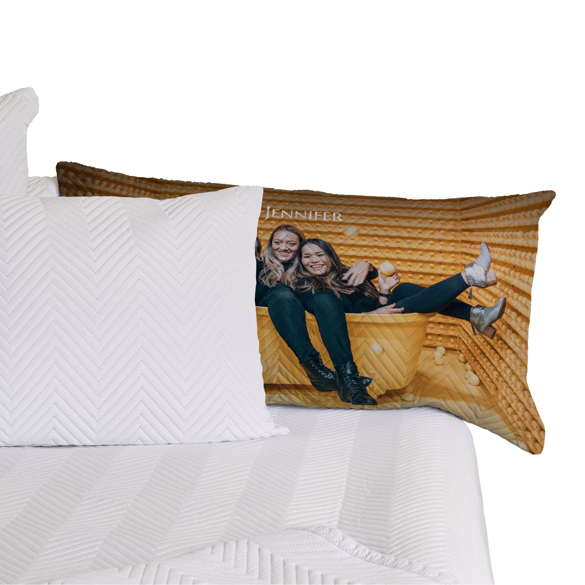 QUILTED BEDDING - KING SHAM 36X20 Customize or Personalize People, Pets, Places Unisex. Adult, Teen Tween.