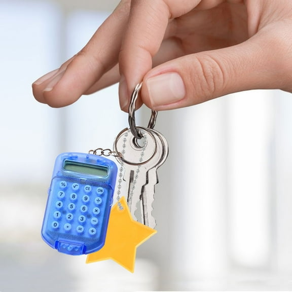 Mini Calculator Keychain Portable Electronic Calculator With Key Ring, Small Pocket Calculator For Students Office Business Travel, Digital Handheld Keyring Calculator