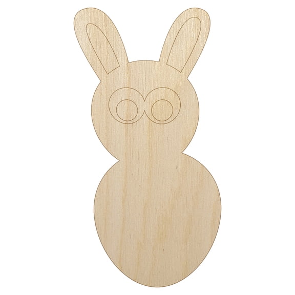 Watchful Rabbit Wood Shape Unfinished Piece Cutout Craft DIY Projects - 4.70 Inch Size - 1/8 Inch Thick
