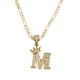 thumbnail image 1 of Cadena y dije de brillos con corona de oro laminado letra M, 1 of 8
