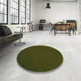 thumbnail image 4 of Ahgly Company Machine Washable Indoor Round Transitional Olive Green Area Rugs, 4' Round, 4 of 7