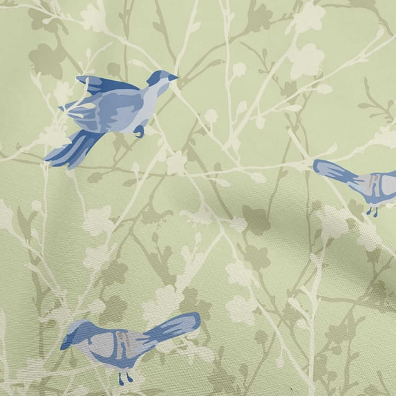 oneOone Cotton Jersey Light Green Fabric Asian Japanese Floral Geometric With Flowers Diy Clothing Quilting Fabric Print Fabric By Yard 58 Inch Wide