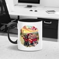 thumbnail image 2 of Be My Valentine's Labrador Retriever Truck Full of Love Flower Balloon 11oz Accent Two-tone Mug Lab Dog Lover Gifts Coffee Tea Cup - 02029, 2 of 5
