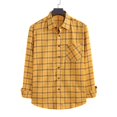 thumbnail image 2 of Camisas informales de manga larga a cuadros para hombre Camisas ajustadas de oficina con botones, 2 of 3