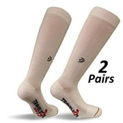 Travelsox Silver Drystat Graduated Compression Socks (2 Pack), White/White, Small