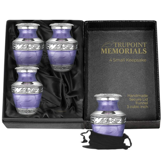 Trupoint Memorials Urnas De Cremación Para Cenizas Humanas - Urnas Decorativas Urnas Para Cenizas Humanas Urnas Femeninas Y Masculinas Para Cenizas Urnas Funerarias Femeninas Adultas - Púrpura Claro 4