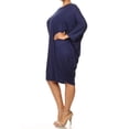 thumbnail image 3 of Women's Casual Plus Size Loose Fit Long Sleeve Dolman Style Midi Dress, 3 of 4