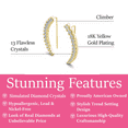 thumbnail image 2 of Cate & Chloe Camila 18k Yellow Gold Plated Ear Climber Earrings with Simulated Diamonds for Women, 2 of 11
