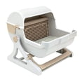 thumbnail image 1 of Caja de Arena Semi-Automática Le You Pet Blanca y Marrón Leche con Limpieza Rápida de Lujo para Gato, 1 of 6
