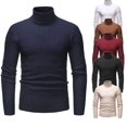 thumbnail image 2 of Mens Polo Neck Sweaters Solid Cotton Pullover Jumper Turtle Neck Sweaters Tops, 2 of 5