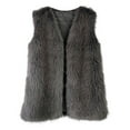 thumbnail image 2 of AUNVITO Women Sleeveless Faux Fur Coat Short Warm Solid Color Winter Jacket Outerwear Luxe Plush Fleece, 2 of 3