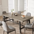 thumbnail image 2 of EastVita 71 Inch Rectangular Dining Table for 6-10 People,Modern Farmhouse Kitchen Table with Adjustable Feet,Sturdy Long Dining Room Table for Kitchen,Dining Room,Grey, 2 of 6