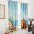 thumbnail image 2 of Blackout Curtains for Bedroom Seashell On The Beach Full Room Darkening Grommet Curtains for Living Room,Thermal Insulated Ombre Drapes, 2 of 7