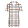 thumbnail image 5 of Pajamas for Women Fashion Plaid Print Lightweight Pajamas Set Leisure Collared Short Sleeve Sleepwear with Shorts Womens Summer Pajamas, 5 of 7