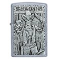 thumbnail image 4 of Zippo Saloon Skull Emblem Street Chrome Pocket Lighter, 4 of 7