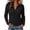 01 Black, variant on Fewfanhot Womens Sweaters Cable Knit Long Sleeve Polo V Neck Fall Outfits Collared Cropped Waist Length Pullover Sweater Top