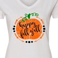 thumbnail image 4 of Inktastic Happy Fall Y'all Pumpkin Women's V-Neck T-Shirt, 4 of 5